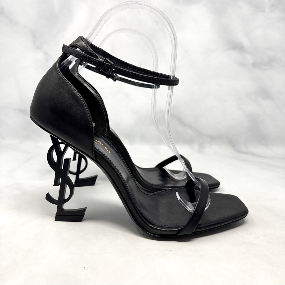 Saint Laurent Black Opyum Ankle-Strap Sandals - Picture 3 of 14